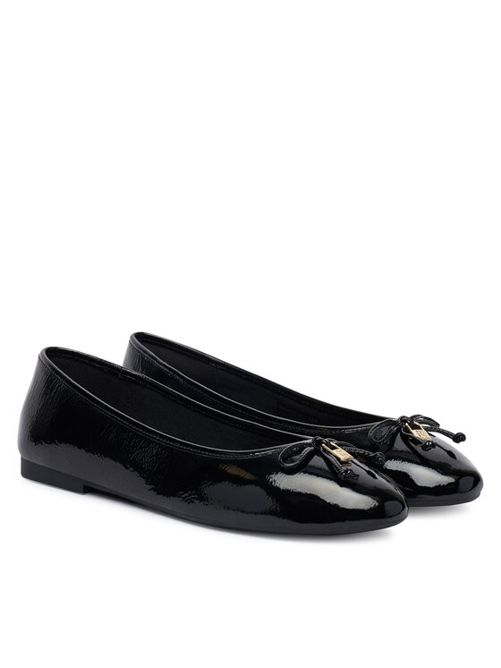 Tommy Hilfiger Baleriny Tommy Hilfiger Hilifger Patent Ballet FW0FW09005 Czarny