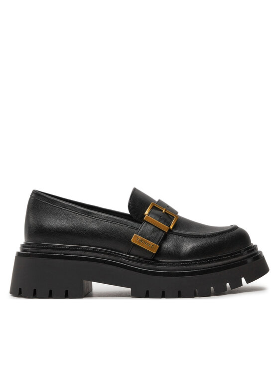 TWINSET лоуфъри с дебела подметка TWINSET Mocassino 242TCP044 Черен