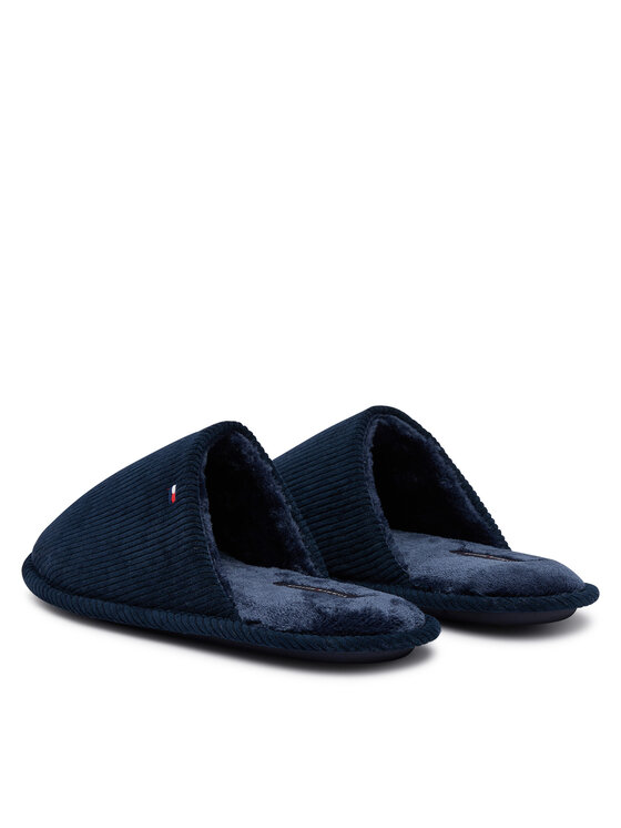 Tommy Hilfiger Papuče Tommy Hilfiger Corduroy House Shoes FM0FM06019 Tamnoplava
