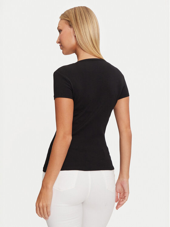 Guess Guess Футболка V4BI16 KCIV1 Чорний Regular Fit