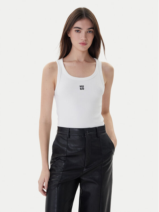 HUGO Hugo Топ Datamia 50514489 Білий Slim Fit