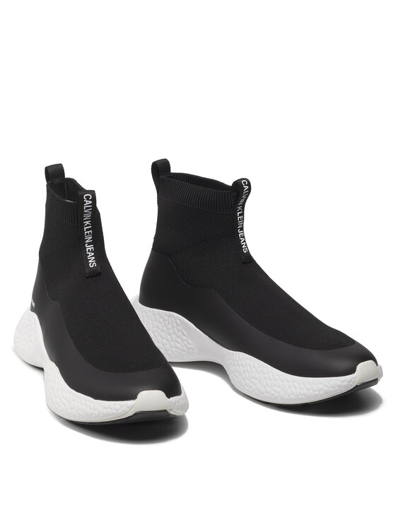 Calvin Klein Jeans Tenisice Calvin Klein Jeans Runner Sneaker Sock Knit YM0YM00045 Crna