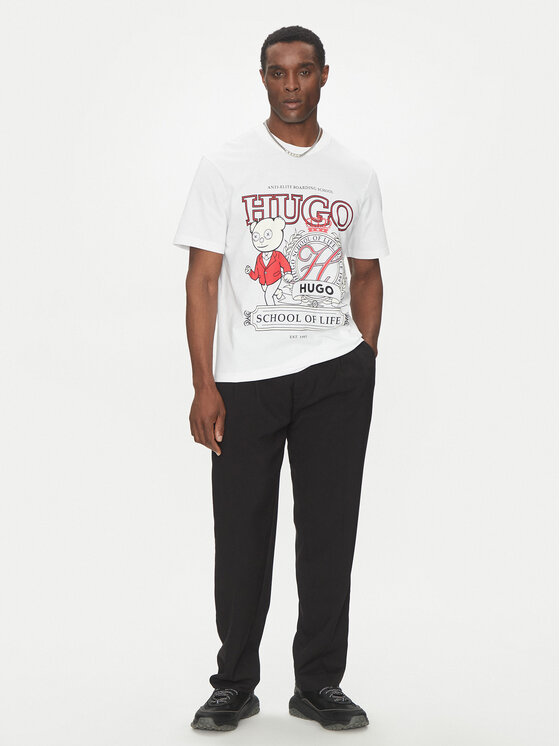 HUGO HUGO Majica 50538254 Bela Relaxed Fit