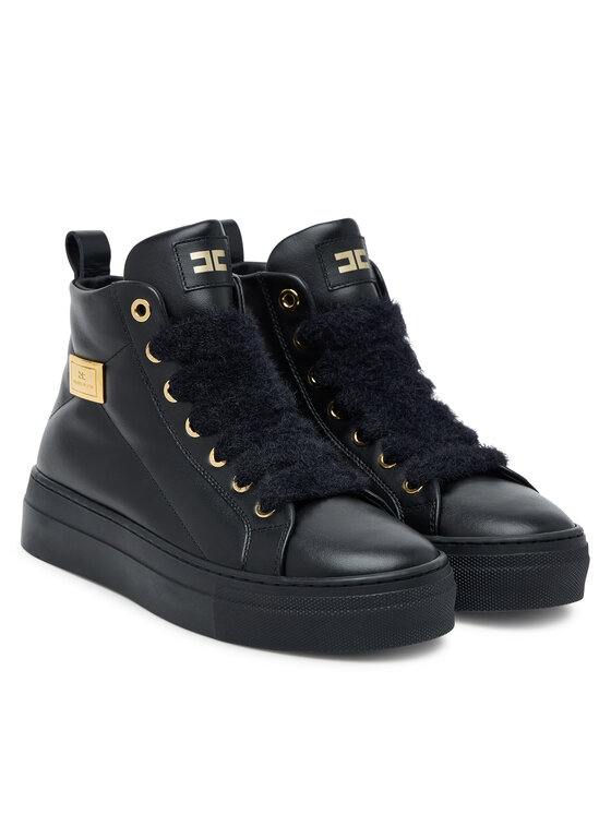 Elisabetta Franchi Bokacsizma Elisabetta Franchi High Top Lace UP F4-A9E-0362-1251930 S Fekete