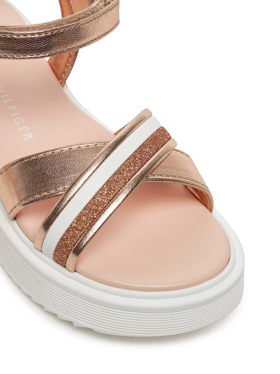Tommy Hilfiger Sandali Tommy Hilfiger Sandal T4A2-33800-0569 M Rožnato zlato