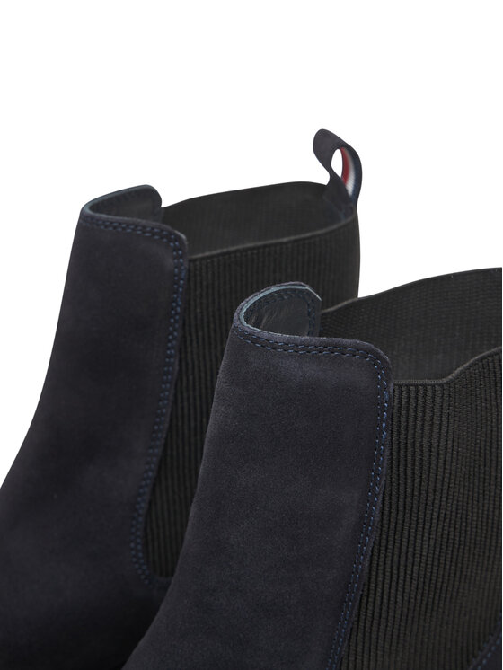 Tommy Hilfiger Kotníková obuv s elastickým prvkem Tommy Hilfiger Flag Boot FW0FW08780 Tmavomodrá