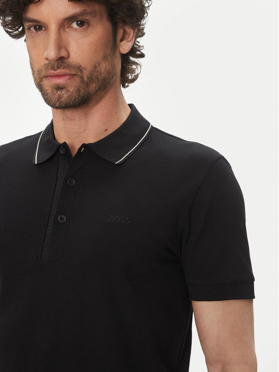 BOSS BOSS Поло Paule 4 50506195 Чорний Slim Fit