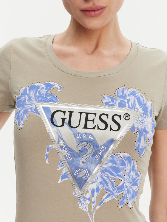 Guess Guess Футболка W5GI08 J1314 Хакі Slim Fit
