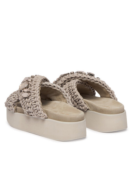 Inuikii Παντόφλες Inuikii Woven Stones Platform 1004.005.0043 Ανοιχτό γκρι