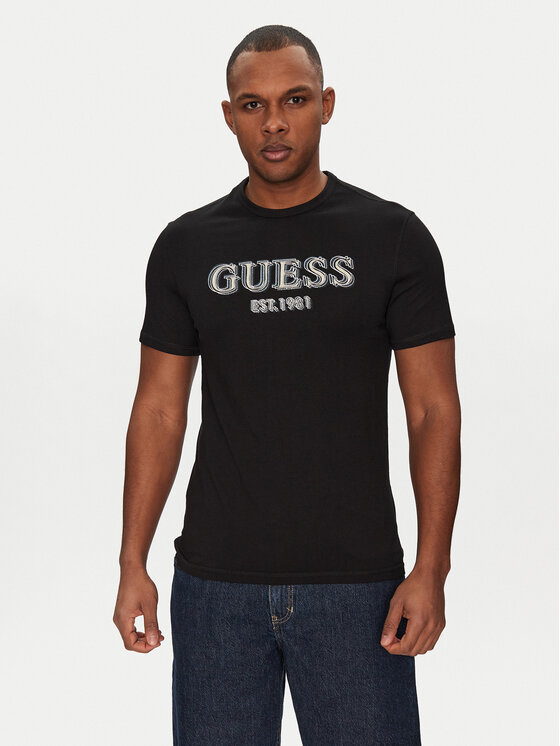 Guess Guess Футболка M5GI07 I3Z14 Чорний Classic Fit