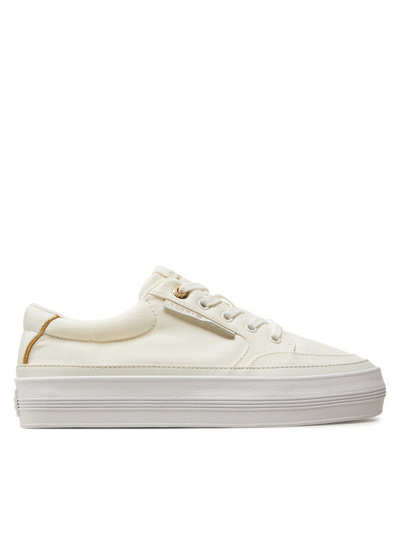 Sneakersy Tommy Hilfiger Essential Vulc Textile Sneaker FW0FW08323 Écru