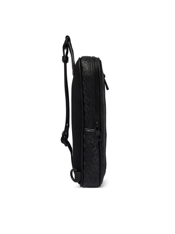 Tommy Hilfiger Taška cez rameno Tommy Hilfiger Embossed Flag Sling Bag AM0AM14191 Čierna