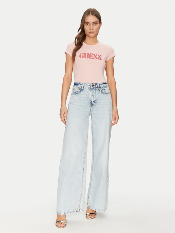 Guess Guess Футболка W5GI42 J1314 Рожевий Slim Fit