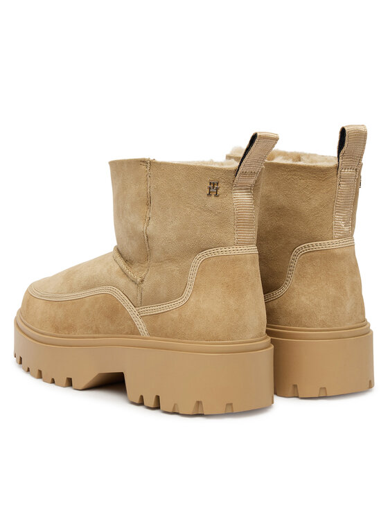Tommy Hilfiger Μπότες Χιονιού Tommy Hilfiger Real Shearling Pullon FW0FW08997 Μπεζ