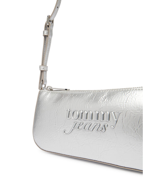 Tommy Jeans Дамска чанта Tommy Jeans Tjw Must Metallic Shoulder Bag AW0AW18457 Сребрист
