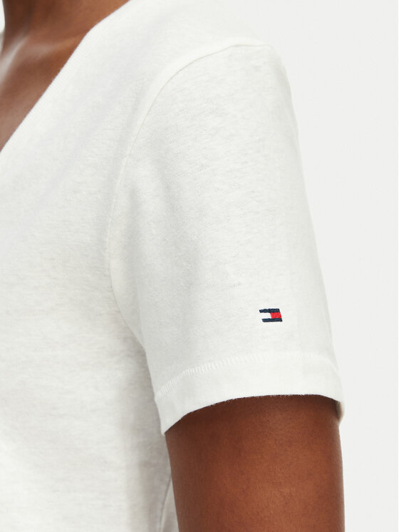 Tommy Hilfiger Tommy Hilfiger Camiseta WW0WW48704 Blanco Regular Fit