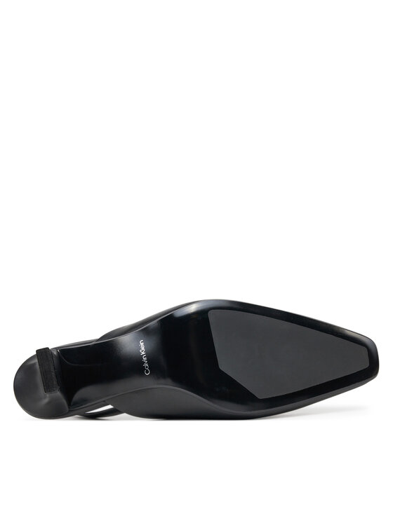 Calvin Klein Pantofi pumps Calvin Klein Heel Mule Pump 50 - Lth HW0HW02551 Negru