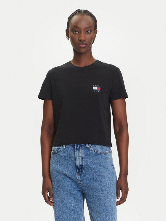Tommy Jeans Tommy Jeans T-shirt Flag DW0DW21423 Nero Regular Fit
