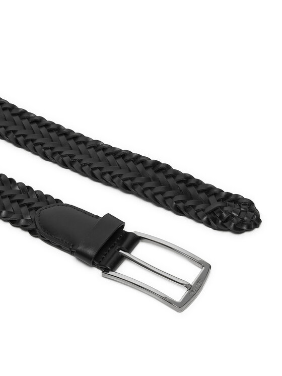 Calvin Klein Pánský pásek Calvin Klein Ck Casual Elongated Braided 35mm K50K512655 Černá
