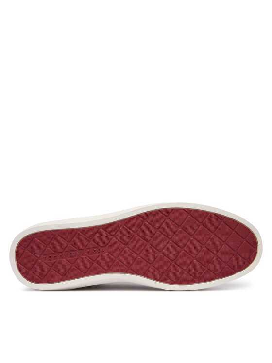 Tommy Hilfiger Laisvalaikio batai Tommy Hilfiger Dress Casual Leather Sneaker FM0FM05989 Balta