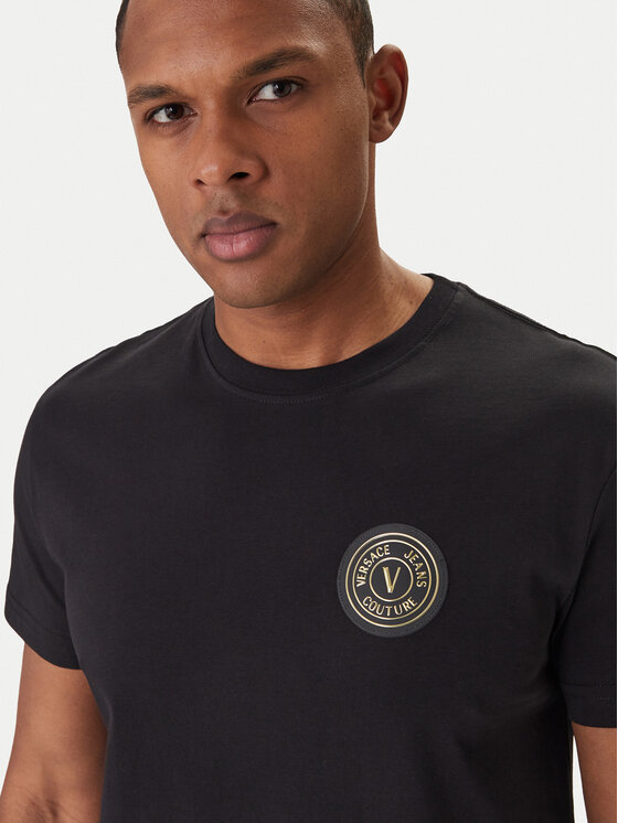 Versace Jeans Couture Versace Jeans Couture Camiseta 80GAHT03 CJ00T Negro Regular Fit