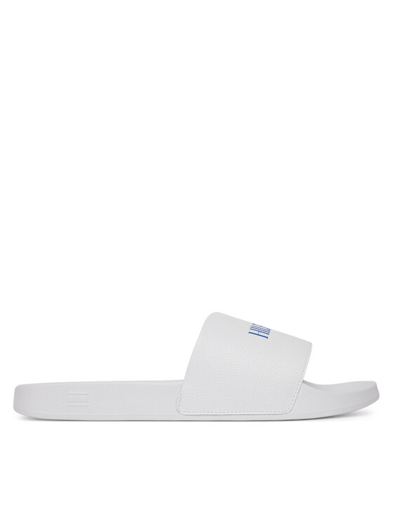 Tommy Hilfiger Şlapi Tommy Hilfiger Hilfiger Print Tumble Pool Slide FM0FM05505 Alb