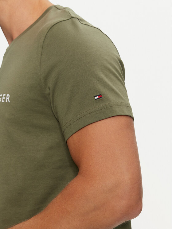 Tommy Hilfiger Tommy Hilfiger Camiseta Logo MW0MW11797 Verde Slim Fit