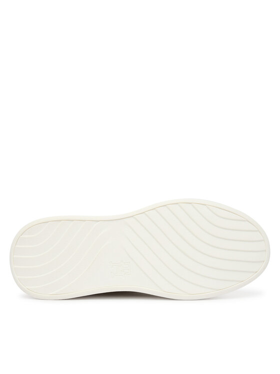 Tommy Hilfiger Sneakersy Tommy Hilfiger Shiny Leather Platform Sneaker FW0FW09364 Écru
