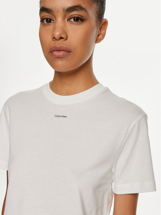 Calvin Klein Calvin Klein Majica Nano Logo K20K207519 Bela Regular Fit
