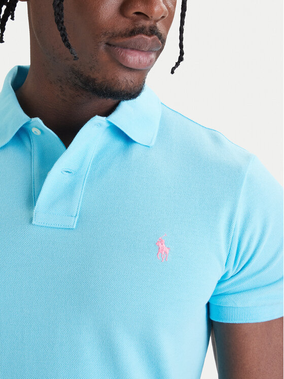 Polo Ralph Lauren Polo Ralph Lauren Поло Core Replen 710795080 Голубий Slim Fit
