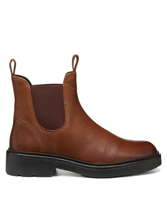 Geox Kotníková obuv s elastickým prvkem Geox D Swelen D665GI 81 C6R7J Tmavě hnědá