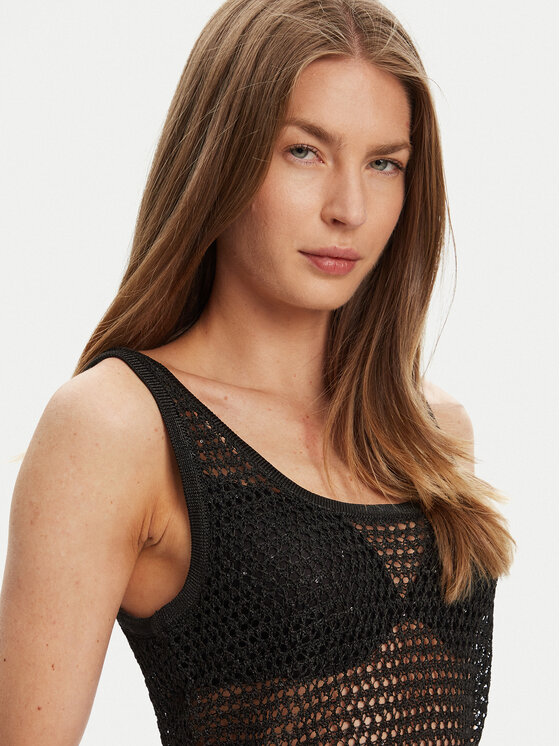 Guess Guess Топ W5YR29 Z37G0 Чорний Regular Fit
