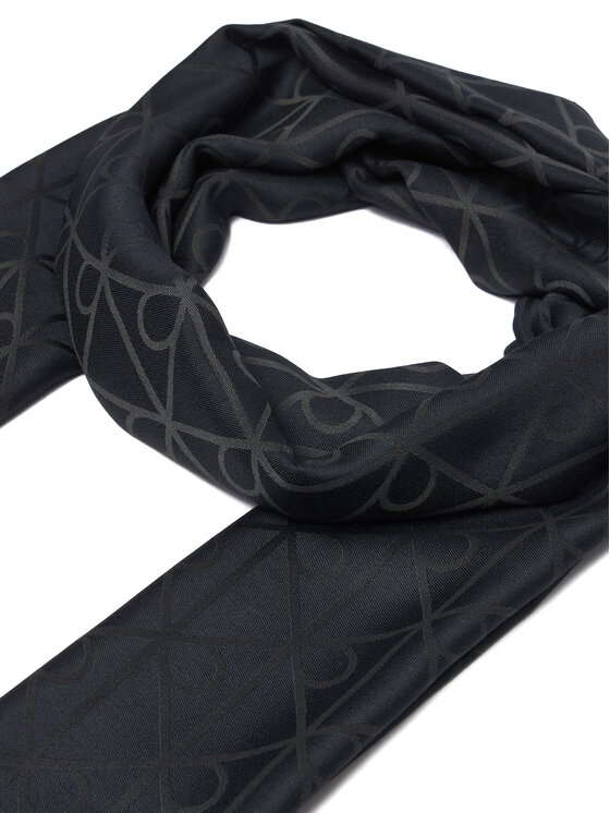 Calvin Klein Šál Calvin Klein Emblem Aop Glossy Tonal Scarf LV04F8096G Čierna