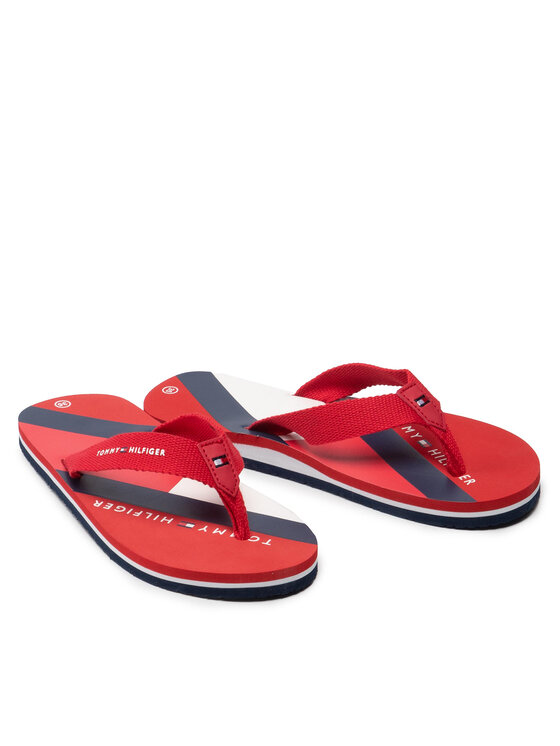Tommy Hilfiger Джапанки Tommy Hilfiger Logo Print Flip Flop T3A8-32190-0058 S Червен