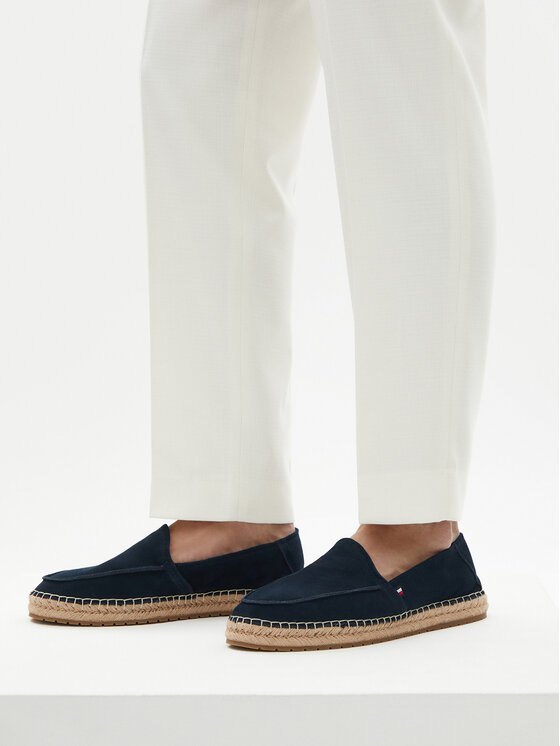 Tommy Hilfiger Espadryle Tommy Hilfiger Hilfiger Flex Espa Suede Loafer FM0FM05392 Granatowy