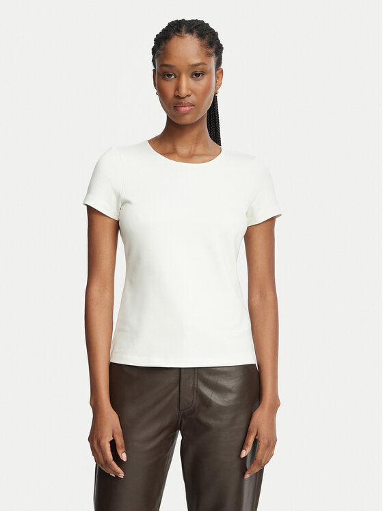 Calvin Klein Calvin Klein Camiseta LV044J208G Crema Regular Fit