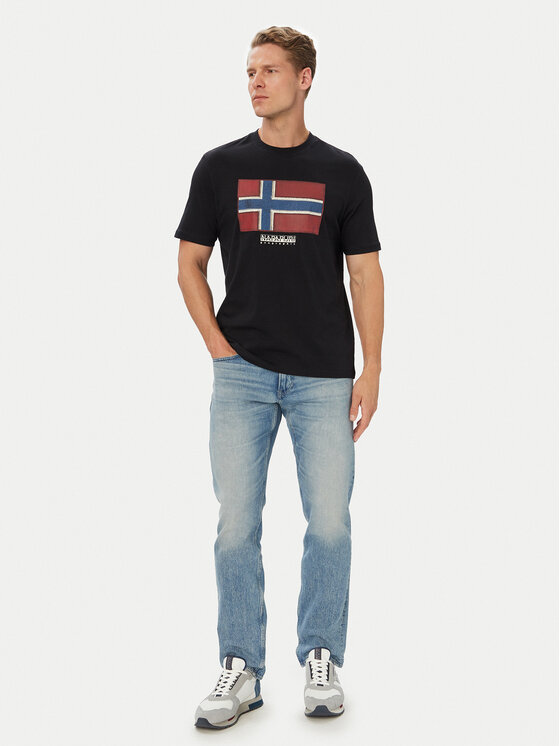 Napapijri Napapijri Camiseta S-Flag Tiki Ss NP0A8A6I9411 Negro Regular Fit