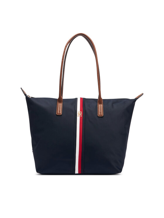 Tommy Hilfiger Τσάντα Tommy Hilfiger Popette Tote Corp AW0AW19027 Σκούρο μπλε