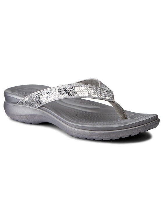 Crocs Σαγιονάρες Crocs Capri V Sequin W 204311 Ασημί