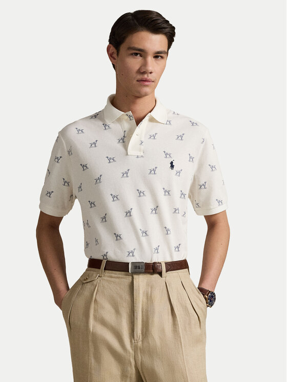 Polo Ralph Lauren Polo Ralph Lauren Polo marškinėliai 710974597001 Écru Custom Slim Fit