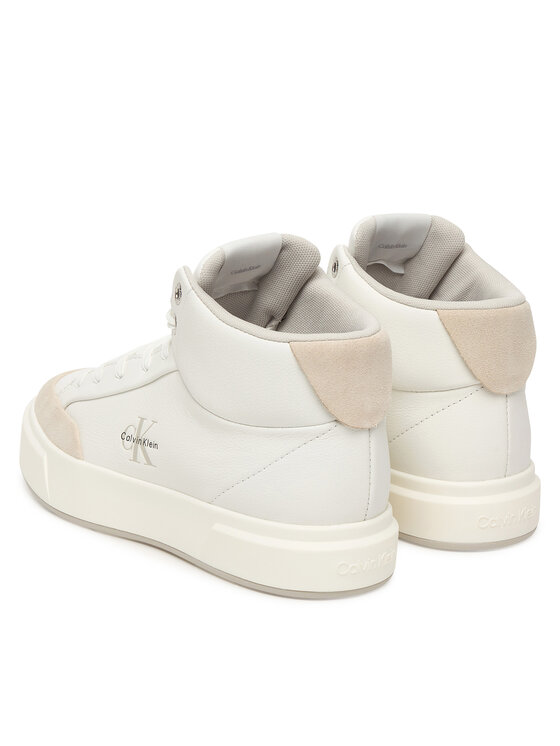 Calvin Klein Snīkeri Calvin Klein Basket Cups High Laceup Lth Mix YW0YW02024 Balts