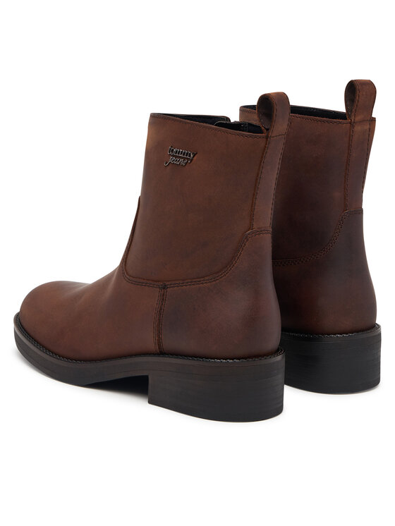 Tommy Jeans Μποτάκια Tommy Jeans Tjw Soft Sole Chelsea Boots Lth EN0EN03080 Καφέ
