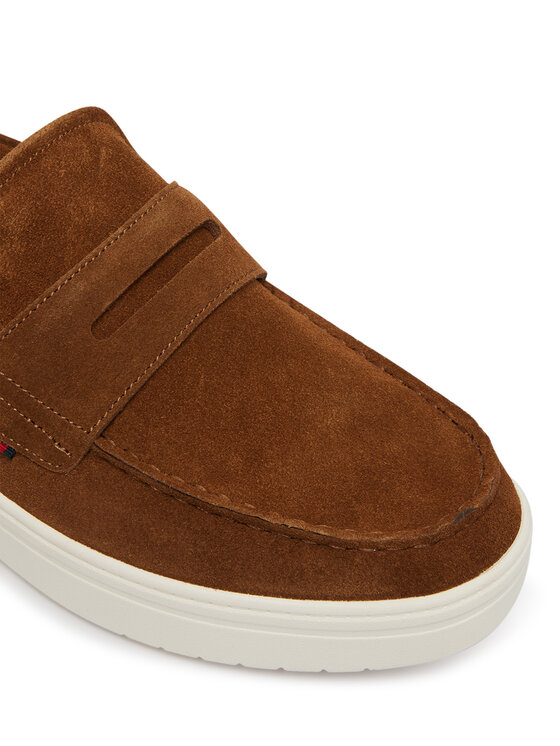 Tommy Hilfiger Polobotky Tommy Hilfiger Modern Light Hybrid Suede Loafer FM0FM05786 Hnědá
