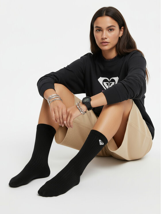 Roxy Довгі шкарпетки Roxy CEO_AS_ROXY_15_Z_AW25 (3-PACK) Чорний