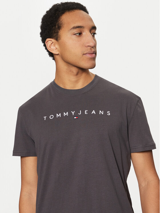 Tommy Jeans Tommy Jeans Majica Linear Logo DM0DM20744 Siva Regular Fit