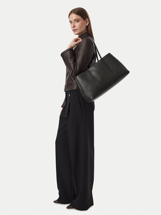 Calvin Klein Torebka Calvin Klein Emblem Aop Medium Work Tote LV04F3786G Czarny