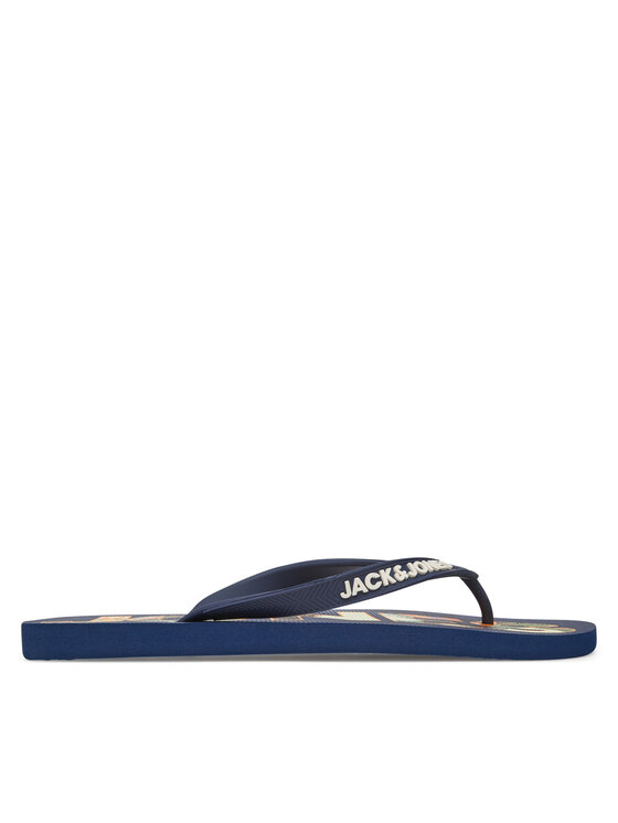 Jack & Jones Žabky Jack & Jones Jfwlogo Palm Print Flip Flop Ln 12230642 Tmavomodrá