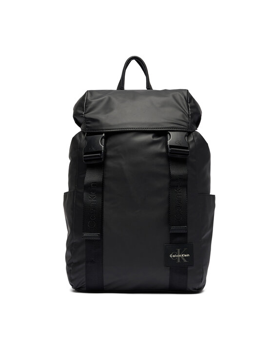 Calvin Klein Nahrbtnik Calvin Klein Rubberized Flap Backpack LV04D3479G Črna