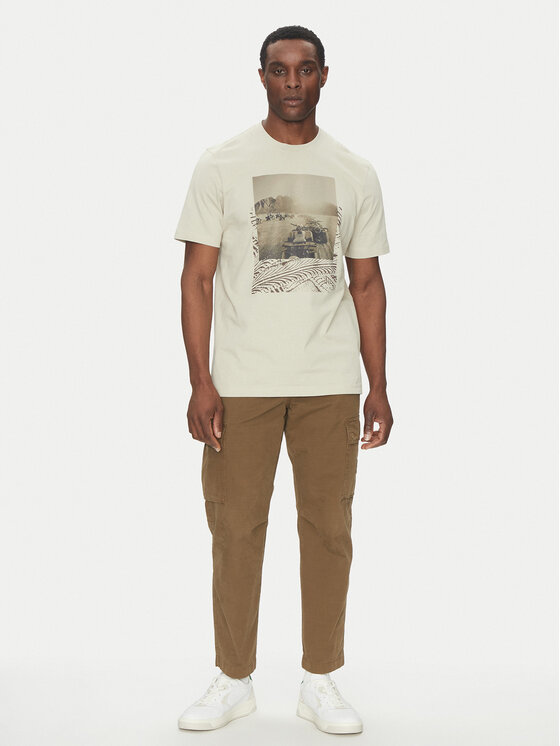 BOSS BOSS Футболка Te_Dunetrace 50539187 Бежевий Regular Fit