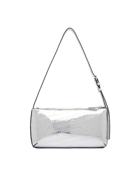 Tommy Jeans Ročna torba Tommy Jeans Tjw Must Metallic Shoulder Bag AW0AW18009 Srebrna